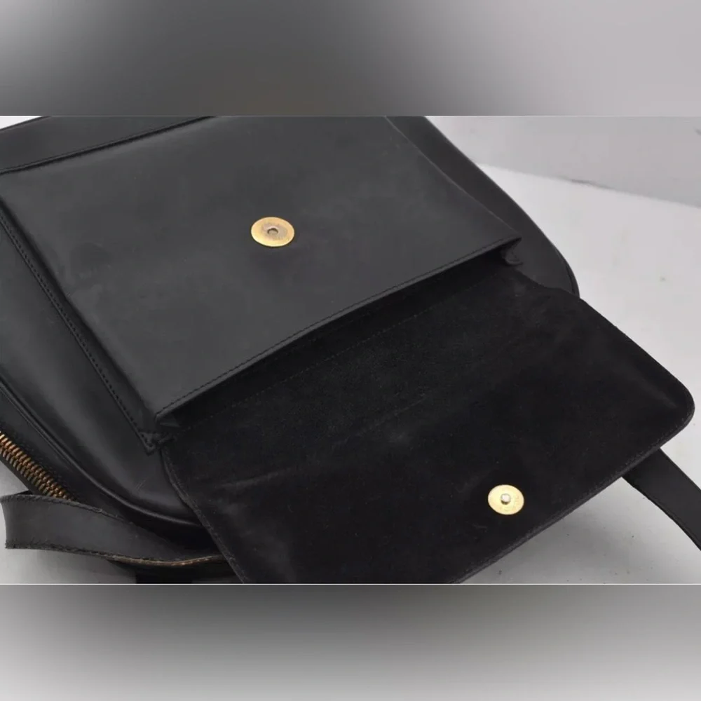 Authentic GUCCI Vintage Bamboo Shoulder Bag Purse Leather Black - Picture 13 of 15